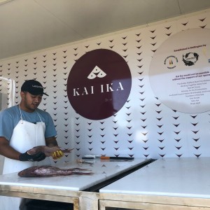 Shipping container doubles as filleting station and distribution hub